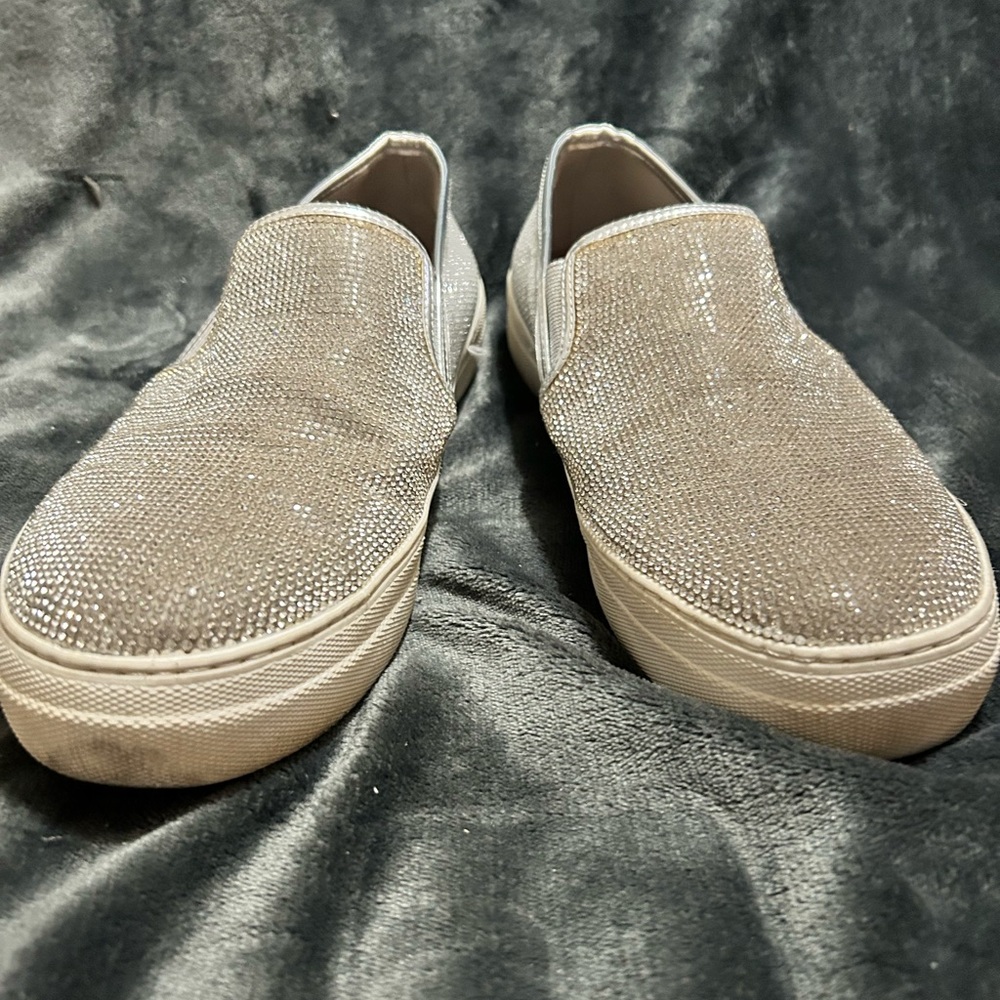 Steve Madden Silver Sequin Glitter Sparkle slip on - size 10 - Picture 5 of 8